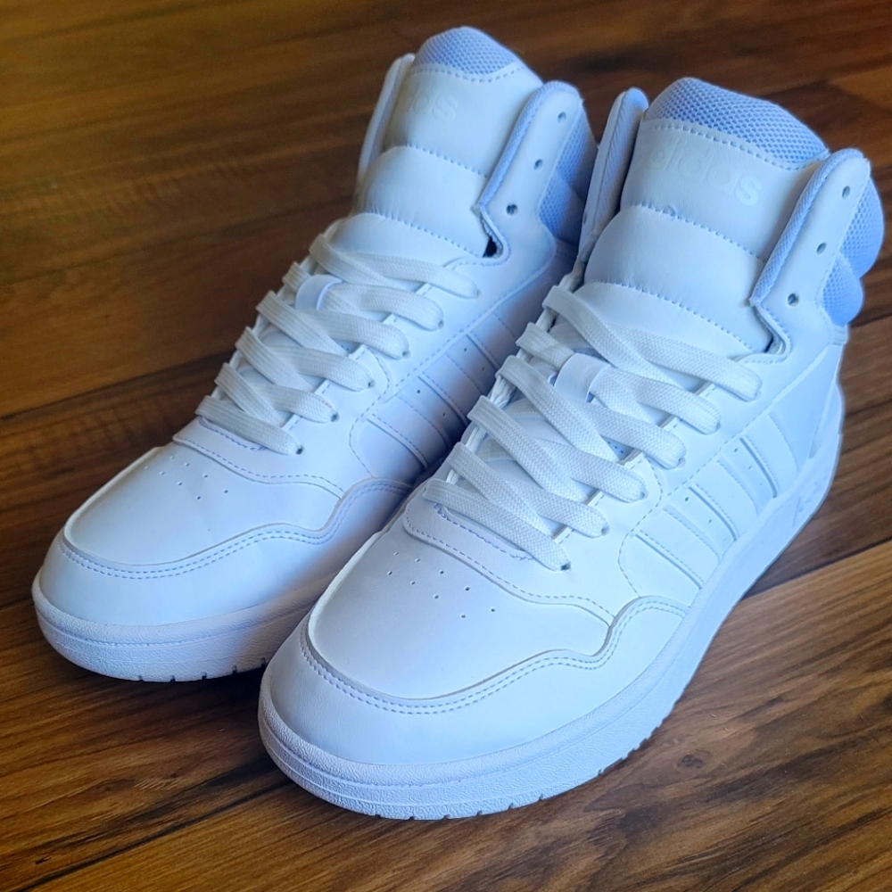 Adidas mens hoops 3.0 all white size 9